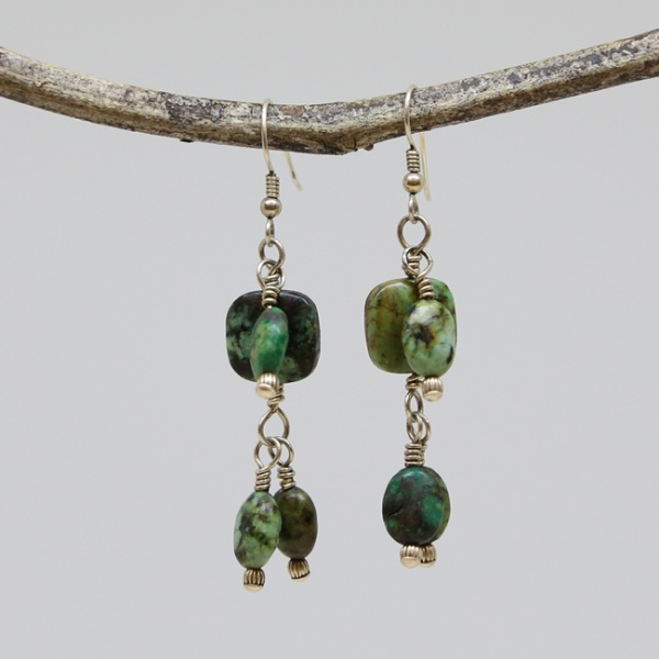 Michele's Wearable Art - African Turquoise Chandeliers