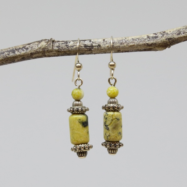 Michele's Wearable Art - Yellow Turquoise Drops