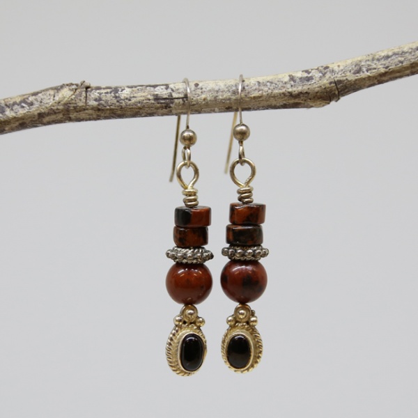 Mahogany Michele's Wearable Art - Obsidian and Black Agate