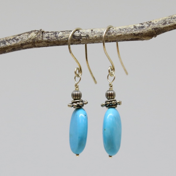Michele's Wearable Art - Turquoise Magnesite Earrings