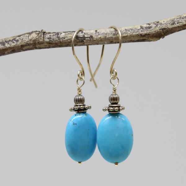 Michele's Wearable Art - Turquoise Magnesite Earrings