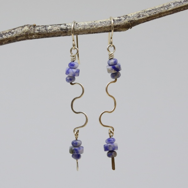 Michele's Wearable Art - Sodalite Wiggle Drops