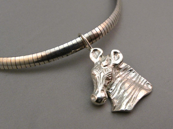 Michele's Wearable Art - Zebra Head Pendant